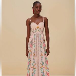 FARM Rio Pink Delicate Forest Maxi Dress in XS EUC